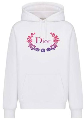 DIOR SS22 White Hoodie with Crown Logo Embroidery. 313J691A0531-C089 Order DIOR SS22 White Hoodie with Crown Logo Embroidery. 313J691A0531-C089
