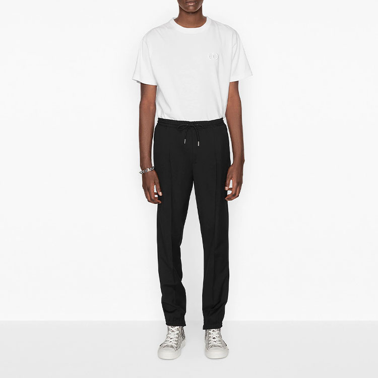 DIOR SS22  White Logo Embroidered Casual Crewneck T-Shirt 943J605A0554-C080 圖 4