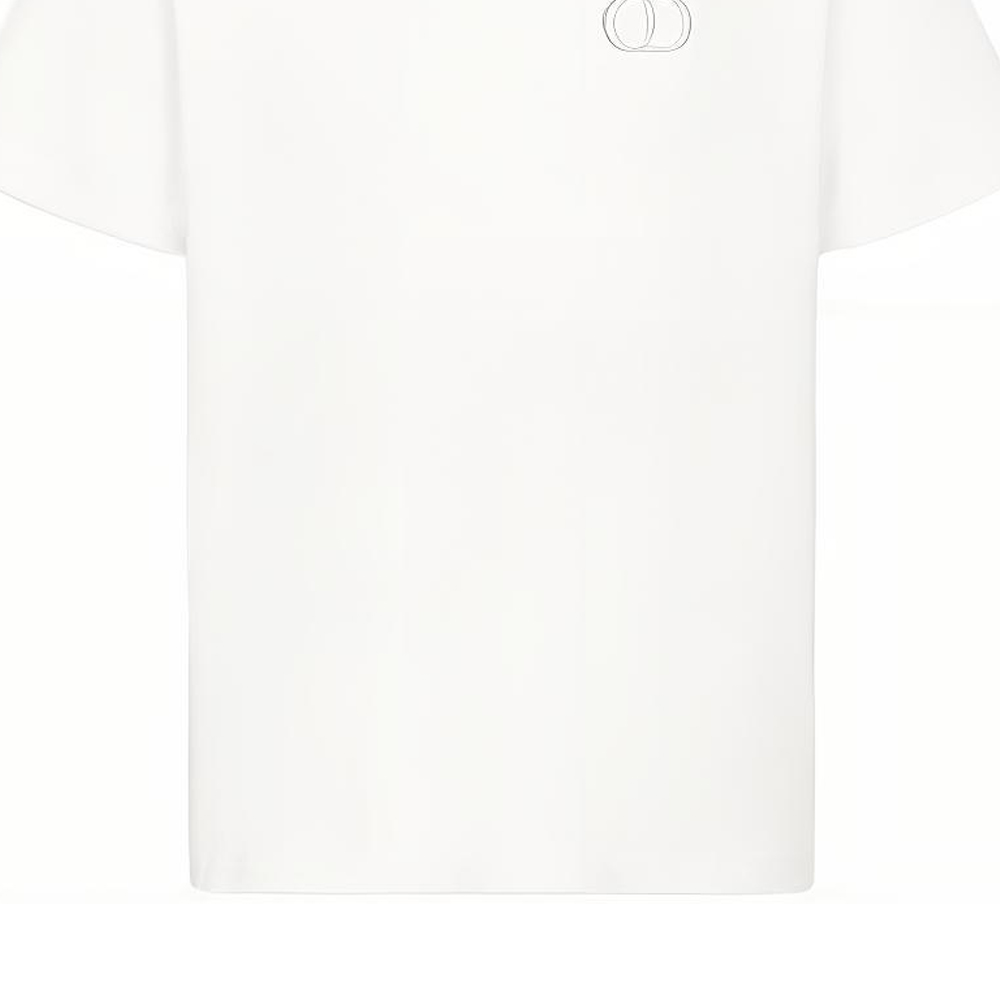 DIOR SS22  White Logo Embroidered Casual Crewneck T-Shirt 943J605A0554-C080 圖 7