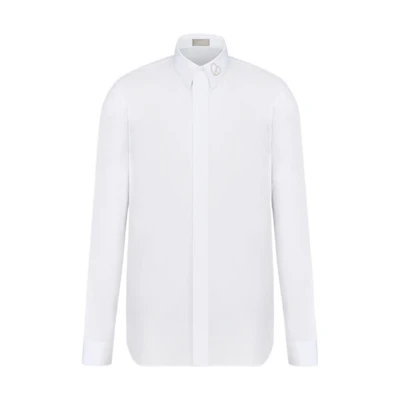 DIOR SS22 White Solid Long Sleeve Collared Shirt 213C516A2088-C080