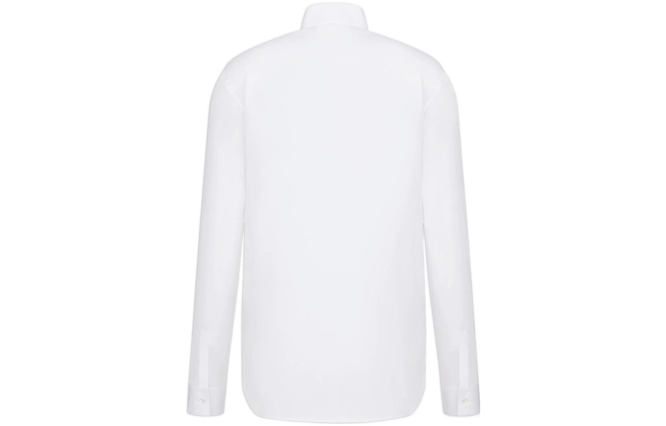 DIOR SS22  White Solid Long Sleeve Collared Shirt 213C516A2088-C080 圖 3