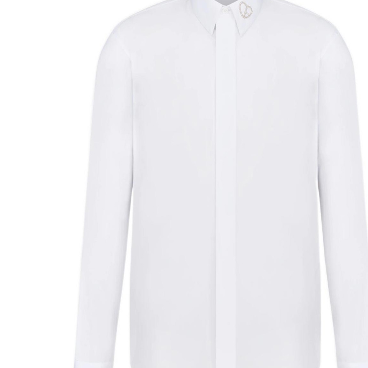 DIOR SS22  White Solid Long Sleeve Collared Shirt 213C516A2088-C080 圖 4