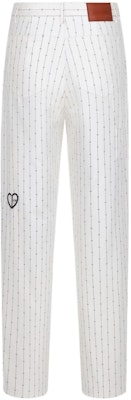 DIOR SS22 White Straight-Cut Jeans with Striped Logo Embroidery. 183D022B5448-C085 Lookbook DIOR SS22 White Straight-Cut Jeans with Striped Logo Embroidery. 183D022B5448-C085