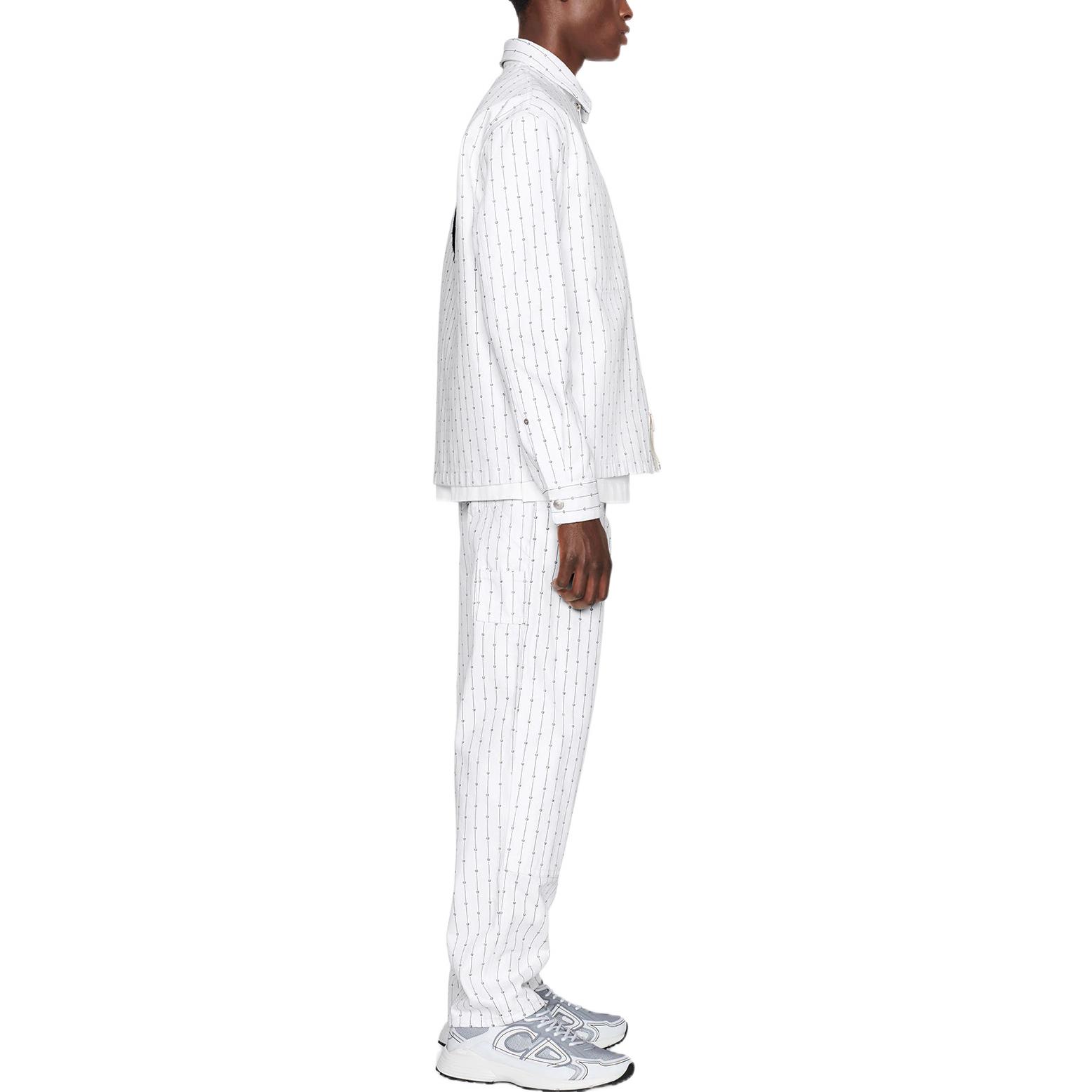 Purchase DIOR SS22 白色直筒牛仔裤带条纹徽标刺绣. 183D022B5448-C085