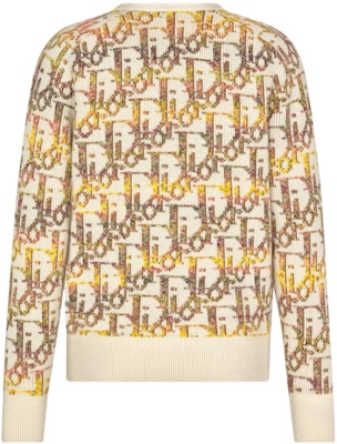 DIOR SS22 Cárdigan de Lana Amarillo con Diseño Jacquard y Logo. 213M233AT344-C082 Lookbook DIOR SS22 Cárdigan de Lana Amarillo con Diseño Jacquard y Logo. 213M233AT344-C082