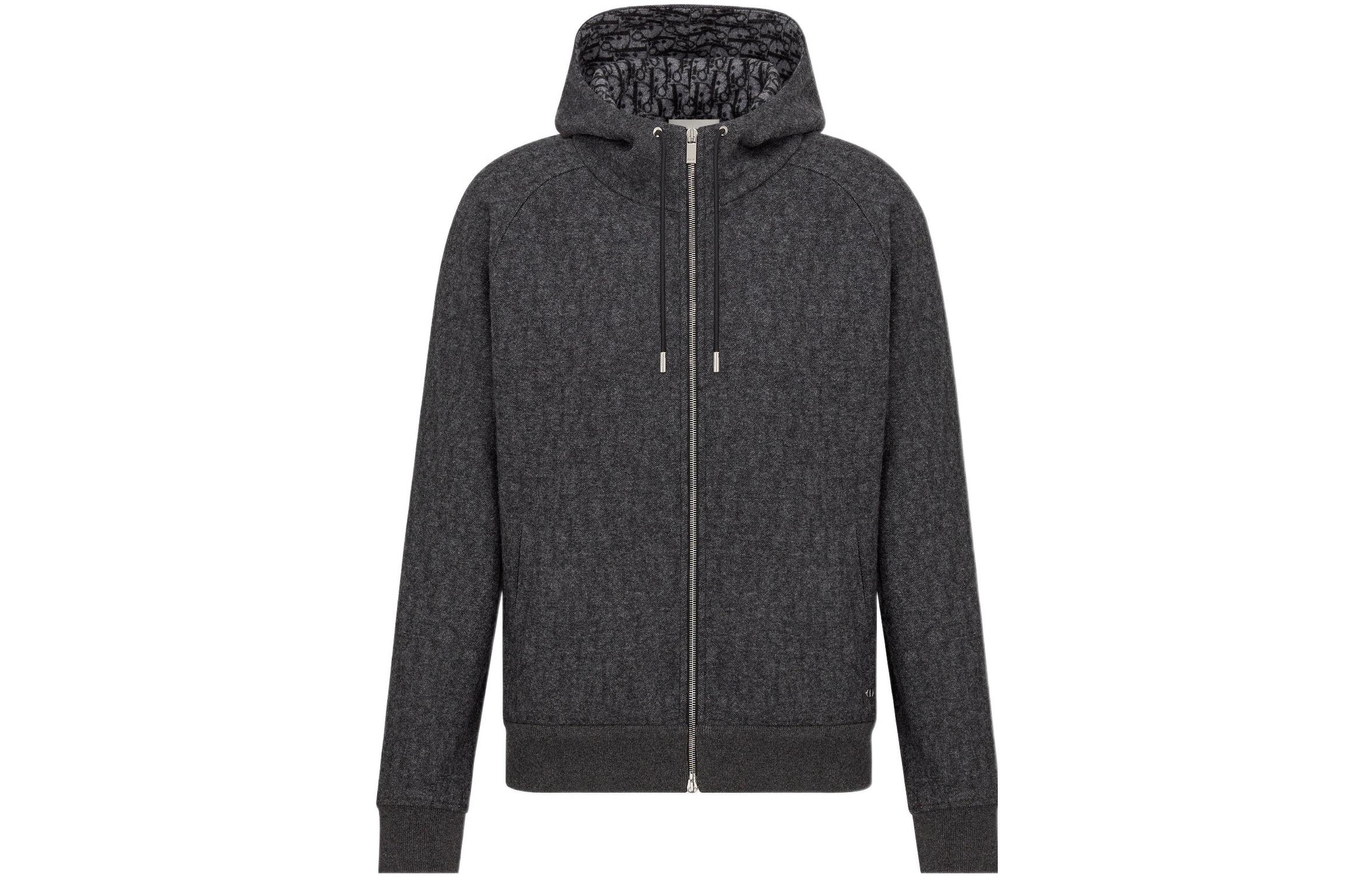 DIOR SS22 Black Logo Print Hooded Jacket 113J400A0681-C988