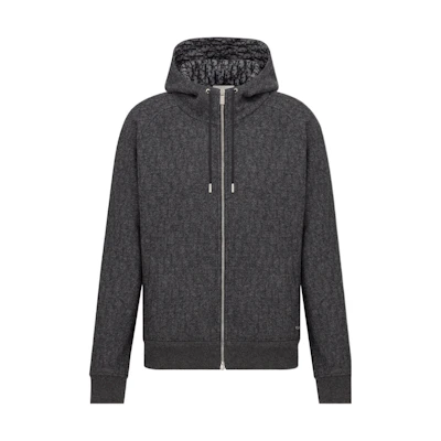 DIOR SS22 Black Logo Print Hooded Jacket 113J400A0681-C988
