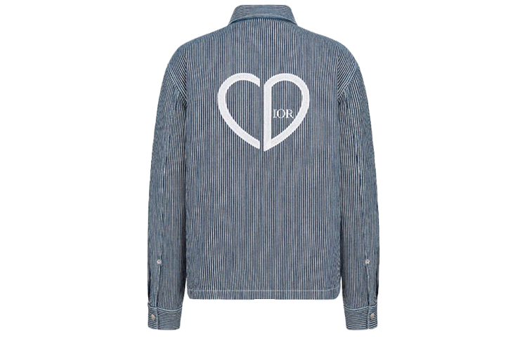 DIOR SS22 Blue Cotton Denim Striped Long-Sleeve Shirt. 213D486A286X-C580 圖 3