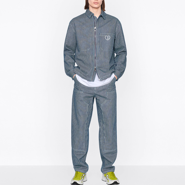 DIOR SS22 Blue Cotton Denim Striped Long-Sleeve Shirt. 213D486A286X-C580 圖 4