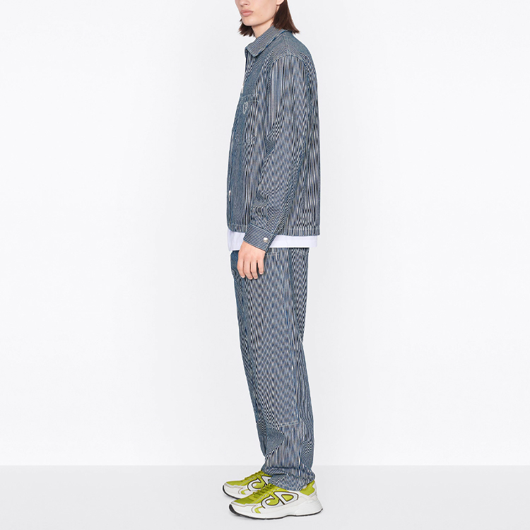 DIOR SS22 Blue Cotton Denim Striped Long-Sleeve Shirt. 213D486A286X-C580 圖 6