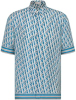 DIOR SS22 Blue Short Sleeve Shirt with All-Over Logo Print for Men. 193C545A4751-C582 DIOR SS22 Blue Short Sleeve Shirt with All-Over Logo Print for Men. 193C545A4751-C582
