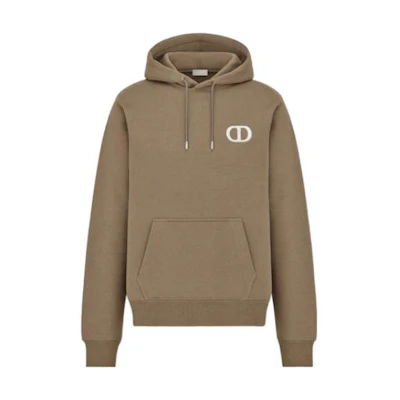 DIOR SS22 Brown Embroidered Logo Pullover Hoodie. 113J698A0531-C781
