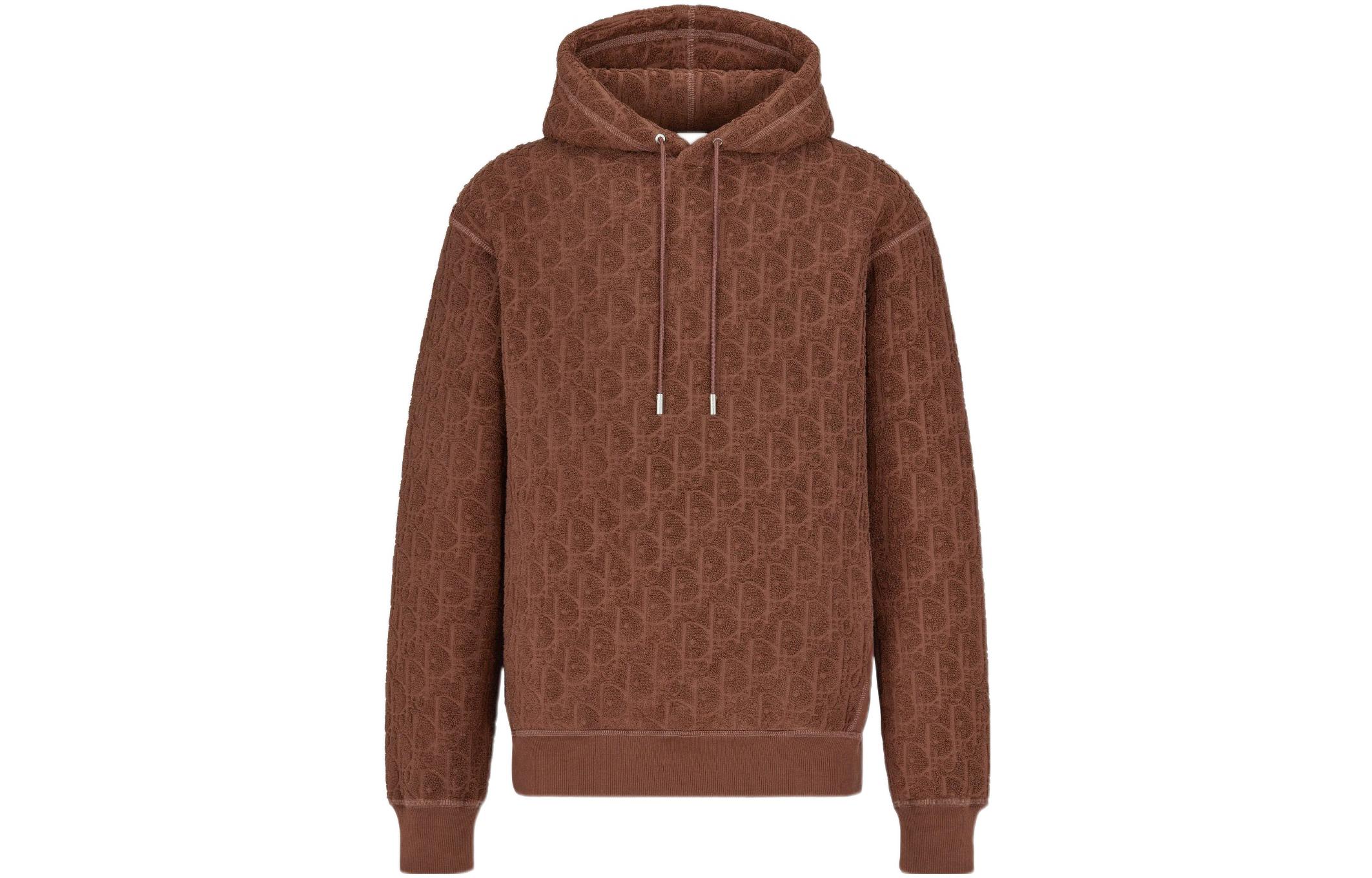 Buy DIOR SS22 Brown  Oversized Hoodie with Letter Print. 113J631A0684-C777