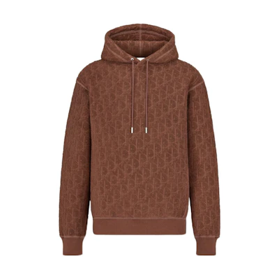 DIOR SS22 Brown Oversized Hoodie with Letter Print. 113J631A0684-C777