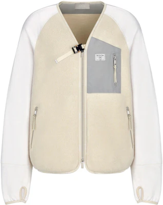 DIOR SS22 CD 1947 拼色标志补丁V领宽松拉链夹克 男士 米色 243J433A0801-C080 Buy DIOR SS22 CD 1947 拼色标志补丁V领宽松拉链夹克 男士 米色 243J433A0801-C080