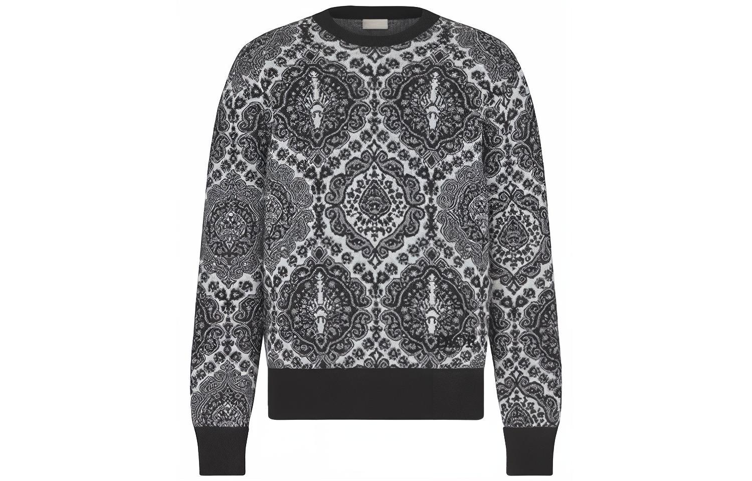 Order DIOR SS22 Sweater Wool Jacquard Abu-Abu Chestnut. 213M634AT423-C980