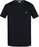 DIOR SS22 Embroidered Bee Logo V-Neck Black Short Sleeve T-Shirt for Men 733J604B0446-C980 DIOR SS22 Embroidered Bee Logo V-Neck Black Short Sleeve T-Shirt for Men 733J604B0446-C980