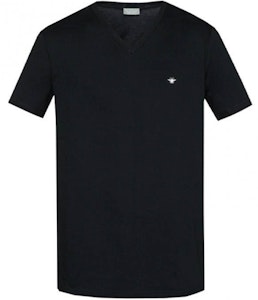 DIOR SS22 男士黑色刺绣蜜蜂标志V领短袖T恤 733J604B0446-C980 Order DIOR SS22 男士黑色刺绣蜜蜂标志V领短袖T恤 733J604B0446-C980