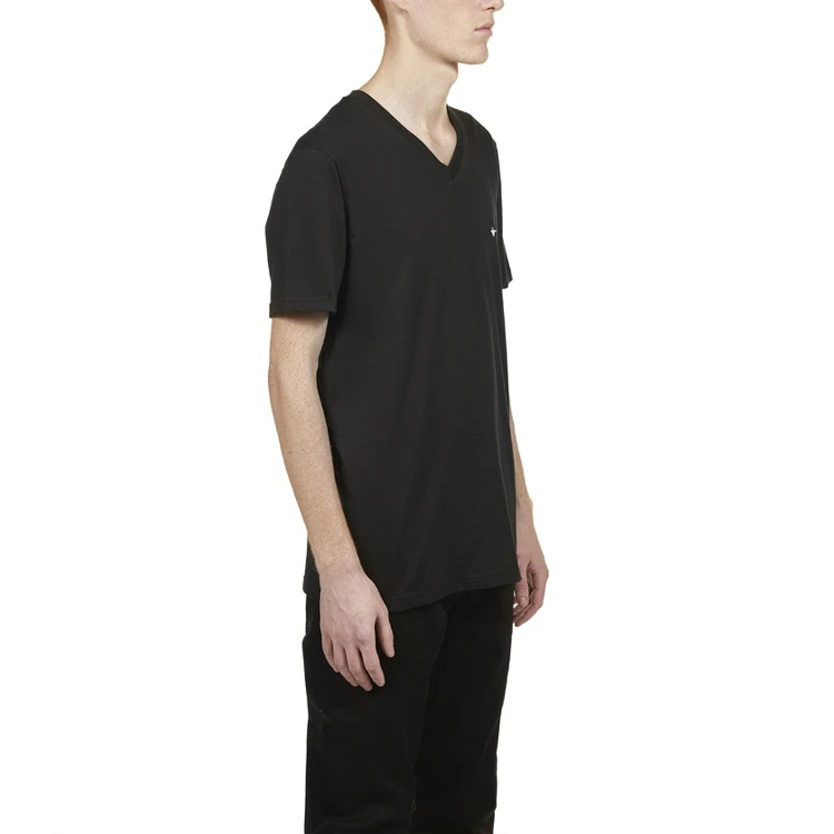 Purchase DIOR 男士 SS22 刺繡蜜蜂標誌V領黑色短袖T恤 733J604B0446-C980