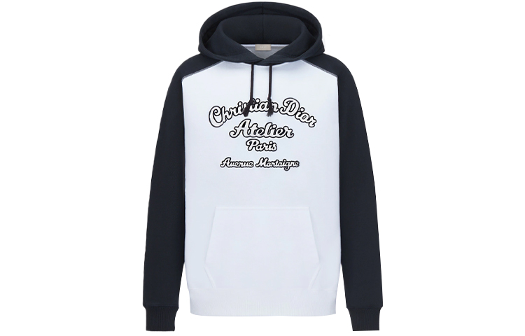 DIOR SS22 Embroidered Logo Oversized Hoodie Men’s White. 213J680A0531-C085