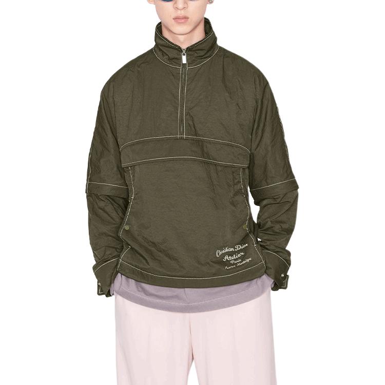 Sizing 디올 SS22 자수 로고 트윌 긴팔 자켓 올리브 그린 213C404A5456-C681