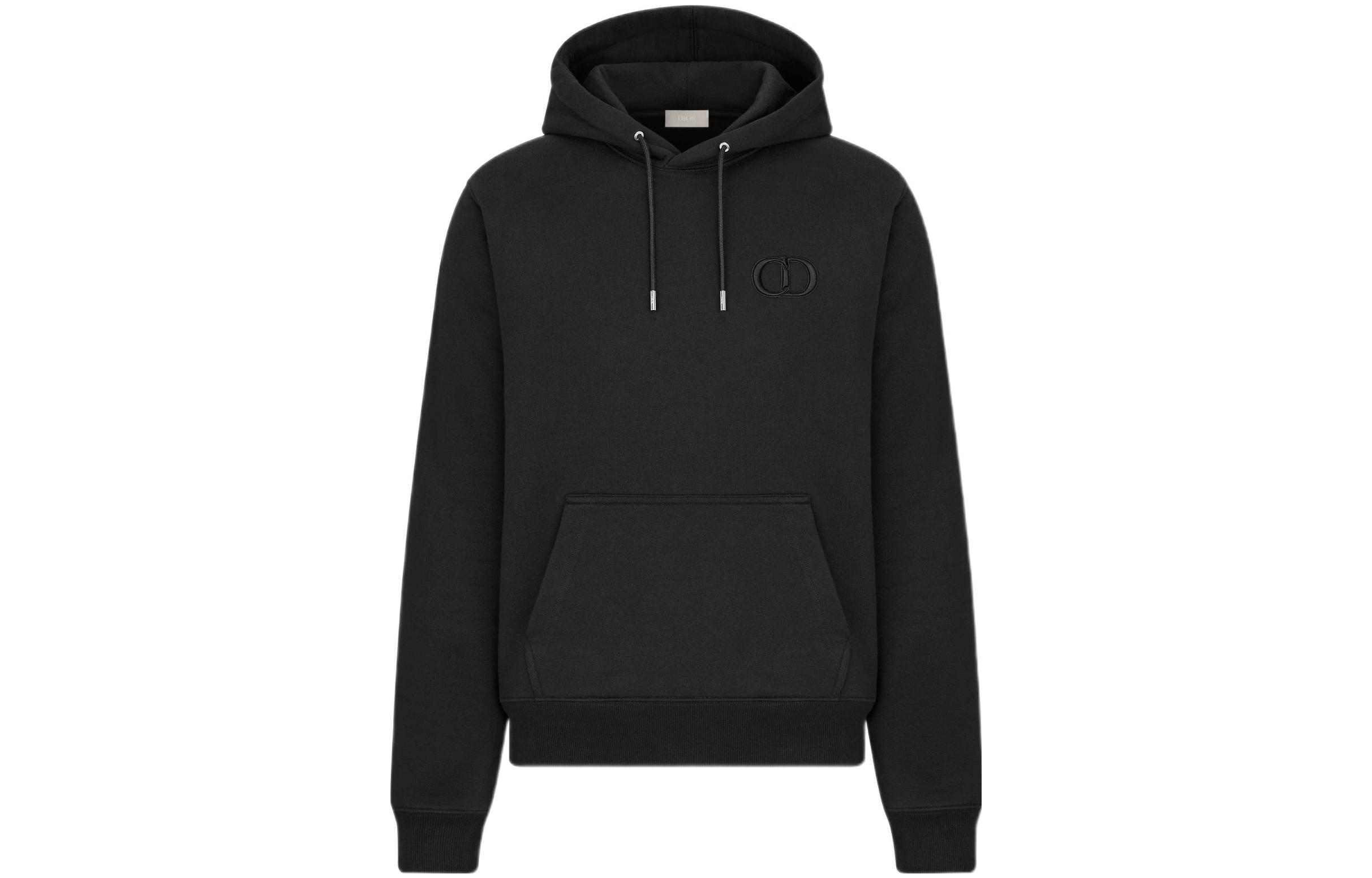 DIOR SS22 Essentials CD Icon Black Pullover Hoodie for Men. 113J698A0531-C989