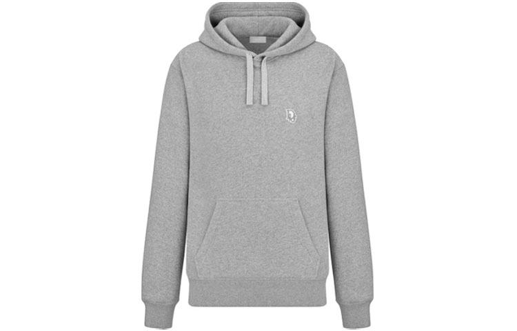 DIOR SS22 Gray Hoodie with Logo Print 213J640A0741-830