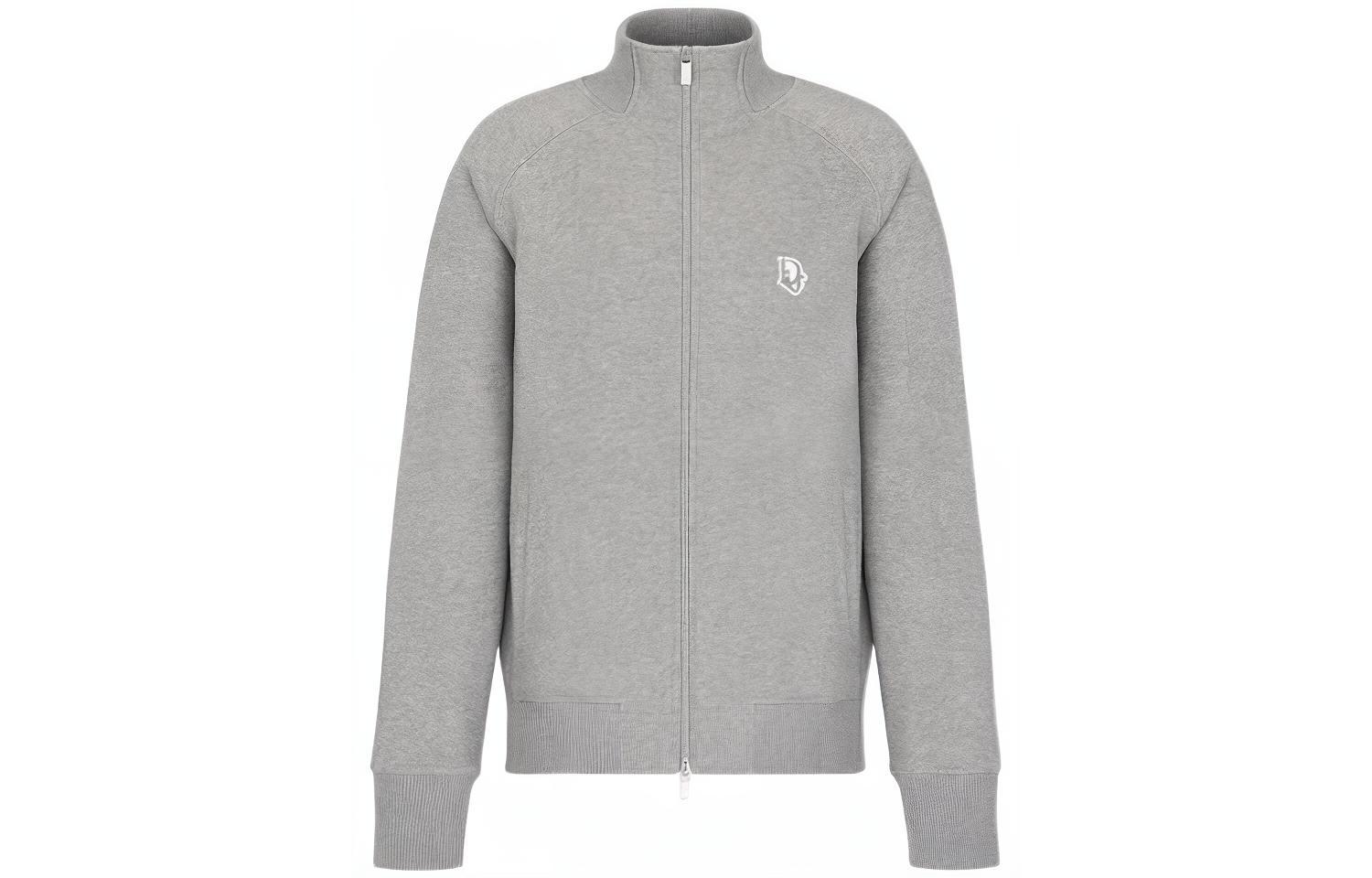 DIOR SS22 Gray Solid Color Letter Logo Sports Jacket 213J434A0741-C830