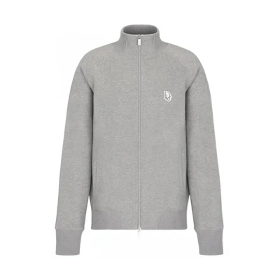 DIOR SS22 Gray Solid Color Letter Logo Sports Jacket 213J434A0741-C830