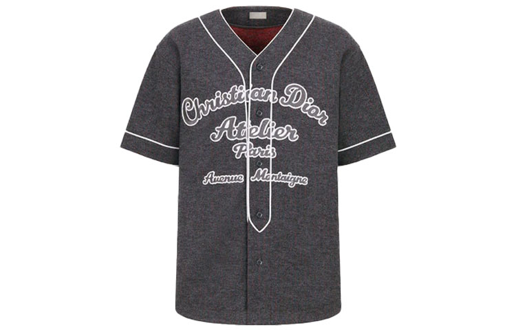 Order DIOR SS22 Abu-Abu Logo Bordir Kaos Gaya Baseball. 213J530A0663-C883