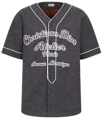 DIOR SS22 Abu-Abu Logo Bordir Kaos Gaya Baseball. 213J530A0663-C883 Order DIOR SS22 Abu-Abu Logo Bordir Kaos Gaya Baseball. 213J530A0663-C883