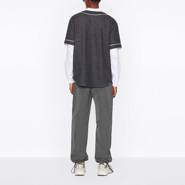 Purchase DIOR SS22 Abu-Abu Logo Bordir Kaos Gaya Baseball. 213J530A0663-C883
