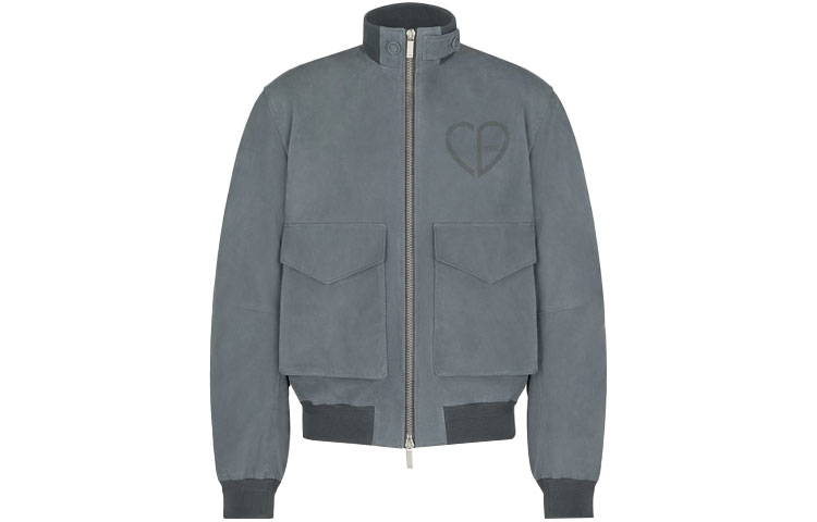 DIOR SS22 Grey Logo Zipper Jacket 213L420A0581-C830