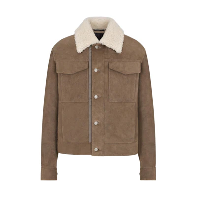 DIOR SS22 Khaki Leather Short Jacket 213L437A0487-C180