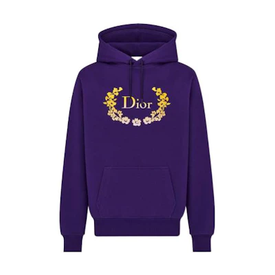 DIOR SS22 Logo Crown Embroidered Purple Hoodie for Men. 313J691A0531-C479