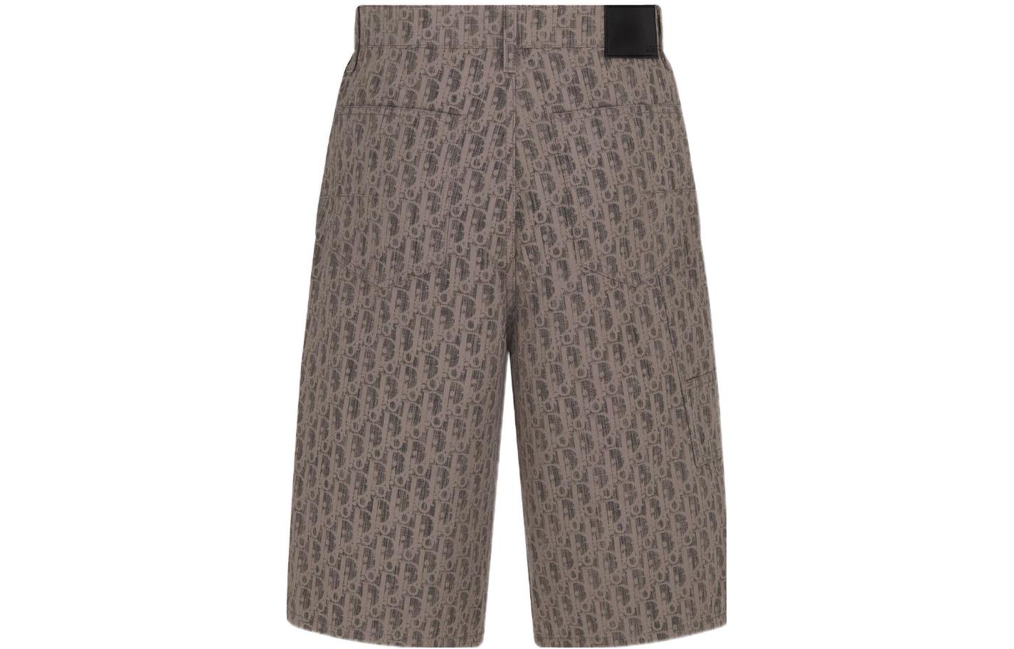 Lookbook DIOR SS22 男士棕色印花丹寧工裝短褲. 283D013AY510-C789