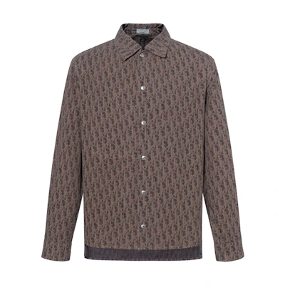 DIOR SS22 Logo Print Denim Jacket Brown - Casual Outerwear. 283D493AY510-C789