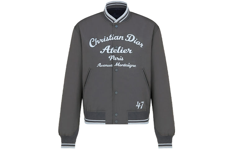 Buy DIOR SS22 男款单排扣灰色满印夹克。 213C406A5457-C888