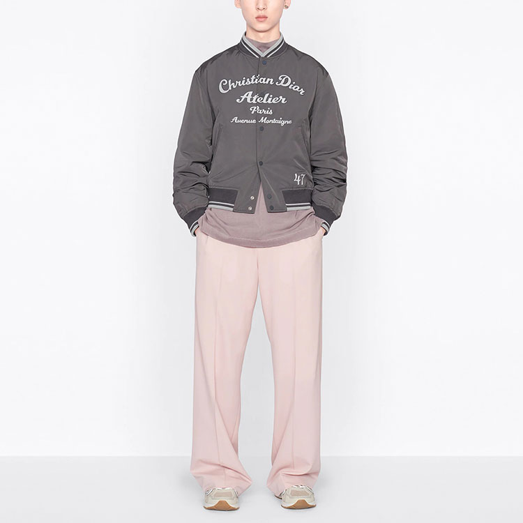 Shop DIOR SS22 男款单排扣灰色满印夹克。 213C406A5457-C888