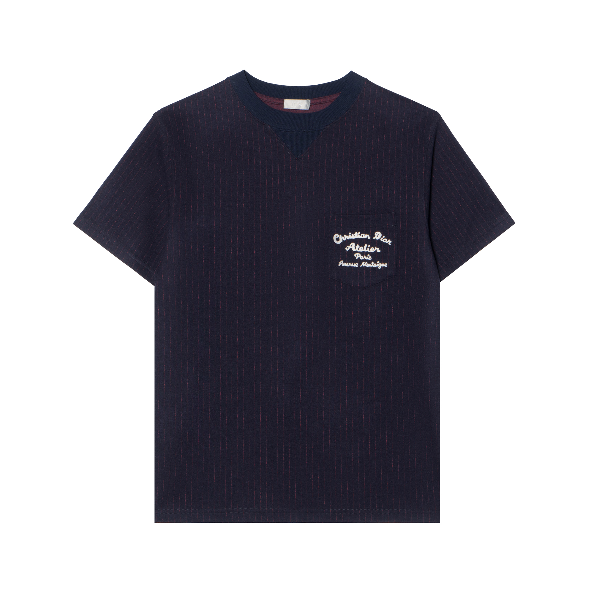 DIOR SS22 Navy Blue Logo Crewneck T-Shirt. 213J637A0739-C583