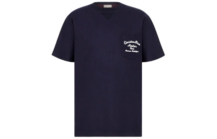 Order ディオール SS22 ネイビーブルーロゴクルーネックTシャツ. 213J637A0739-C583