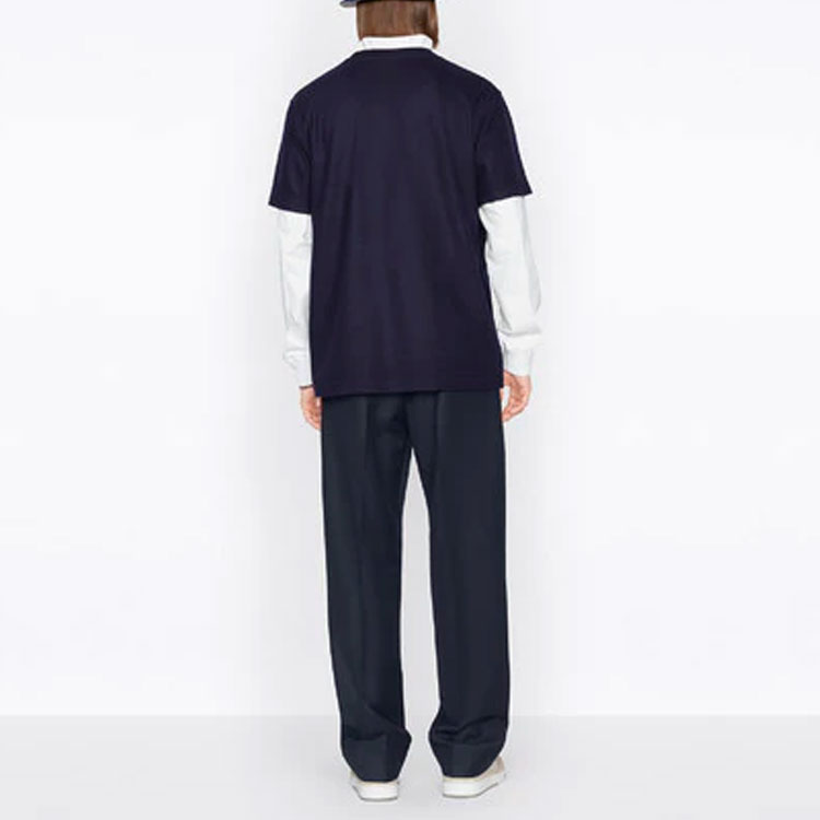 Purchase ディオール SS22 ネイビーブルーロゴクルーネックTシャツ. 213J637A0739-C583