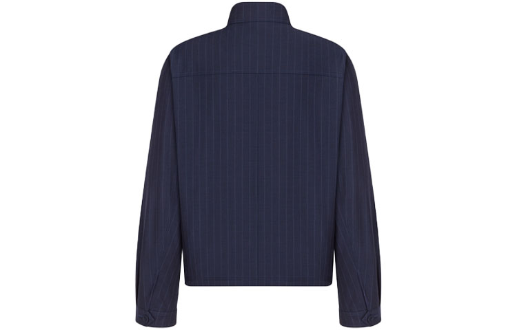 Lookbook DIOR 2022春夏款海军蓝条纹羊毛斜纹哈灵顿夹克。 113C440A5467-C585