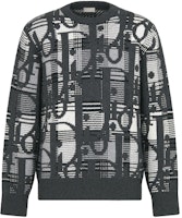 DIOR SS22 Oblique Jacquard Knit Wool Sweater Abu-Abu 213M658AT377-C880 Order DIOR SS22 Oblique Jacquard Knit Wool Sweater Abu-Abu 213M658AT377-C880