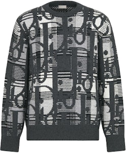DIOR SS22 Oblique Jacquard Knit Wool Sweater Kelabu. 213M658AT377-C880 Order DIOR SS22 Oblique Jacquard Knit Wool Sweater Kelabu. 213M658AT377-C880