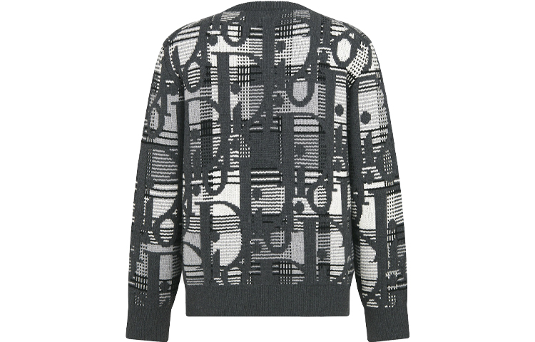 Lookbook DIOR SS22 Oblique Jacquard Knit Wool Sweater Abu-Abu 213M658AT377-C880
