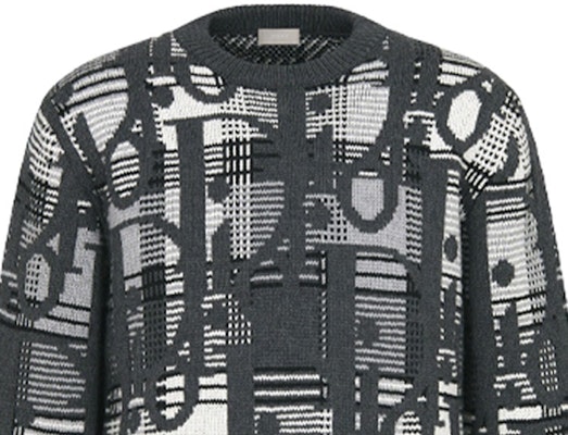 DIOR SS22 オブリーク ジャカード ニット ウール セーター グレー 213M658AT377-C880 Details for DIOR SS22 オブリーク ジャカード ニット ウール セーター グレー 213M658AT377-C880
