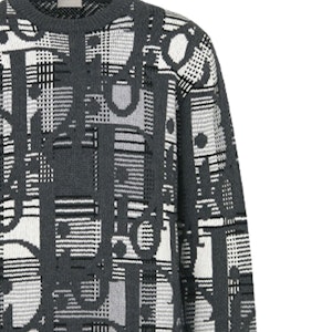 DIOR SS22 Oblique Jacquard Knit Wool Sweater Kelabu. 213M658AT377-C880 Cheap DIOR SS22 Oblique Jacquard Knit Wool Sweater Kelabu. 213M658AT377-C880