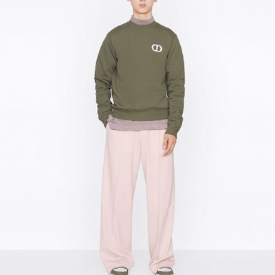 DIOR SS22 橄欖綠圖案印花圓領長袖休閒衛衣 男士款 113J699A0531-C680 Shop DIOR SS22 橄欖綠圖案印花圓領長袖休閒衛衣 男士款 113J699A0531-C680