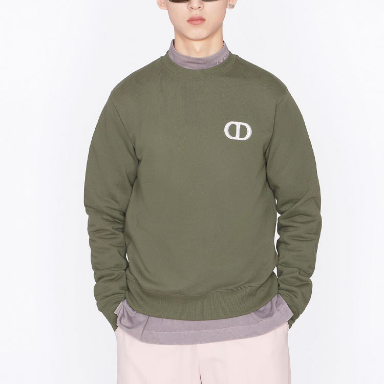 Purchase DIOR SS22 橄欖綠圖案印花圓領長袖休閒衛衣 男士款 113J699A0531-C680